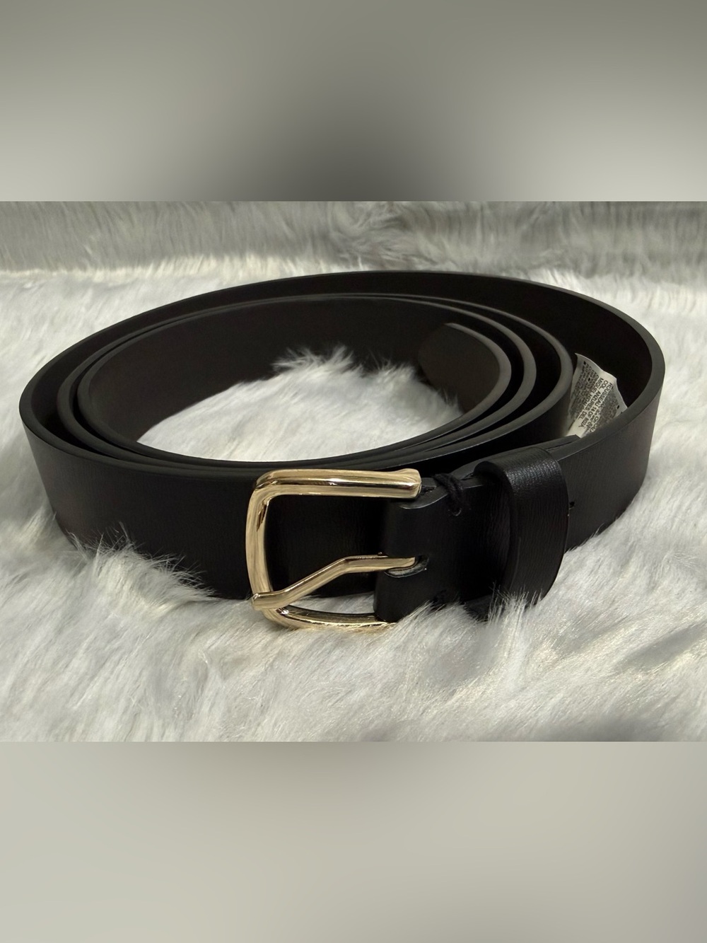 ✨ NWOT Old Navy Classic Black Faux-Leather Gold Buckle Belt ✨ Size 2X-3X